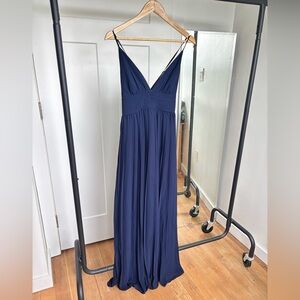 Lulus Depths of My Love Navy Blue Maxi Dress Bridesmaids Prom Sz S -looks new!
